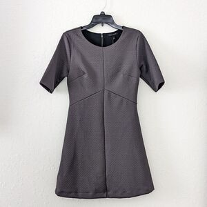 NWT Banana Republic Dress Women's Fit & Flare Midi Gray Brand New Dark Academia